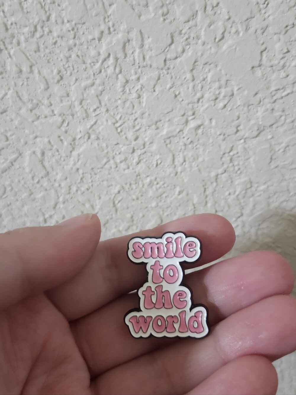 Pink "Smile to the World" Enamel Pin